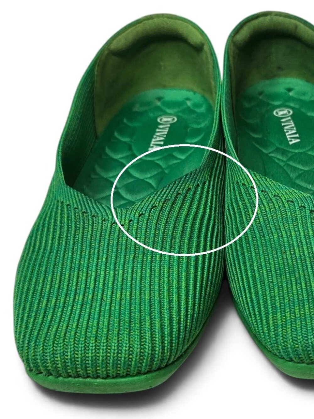 Vivaia Margot 2.0 Square Toe Ballet Slippers Womens Kelly Green Flexible Comfy 8 - Picture 13 of 14